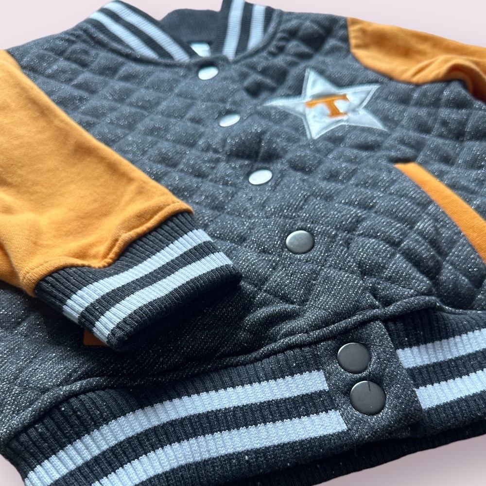 NWT Tennessee Volunteers Colosseum Girls Toddler Sparkle Bomber Jacket Size 3T - Picture 3 of 11